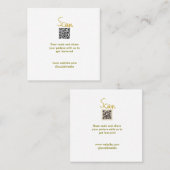 Golden Scan QR code glitter eenvoudige elegante be Vierkante Visitekaartje (Voorkant / Achterkant)