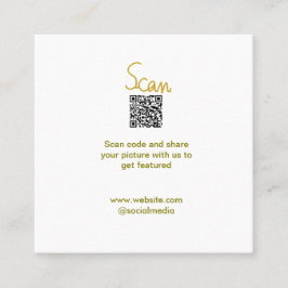 Golden Scan QR code glitter eenvoudige elegante be Vierkante Visitekaartje