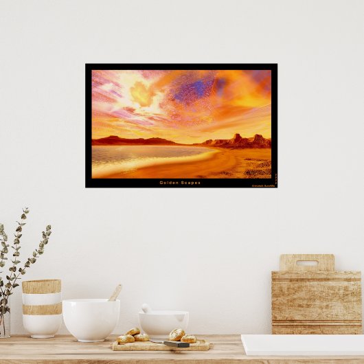 Golden Scapes Poster (Keuken)