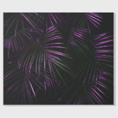 Golden schilderde date palmblad closeup on dark bl cadeaupapier (Vlak)