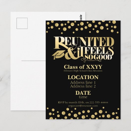 Golden school reunion briefkaart (Voorkant / Achterkant)