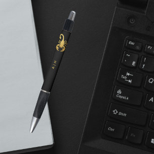 Golden - Schorpioen Zodiac -monogrammed zwart Pen