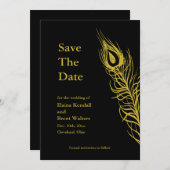 Golden Schud je staartoppervlakken en sla de datum Save The Date (Voorkant / Achterkant)
