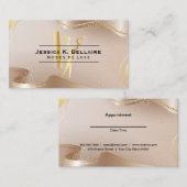 Golden Scissors en Comb | Goud lint Afsprakenkaartje (Voorkant / Achterkant)