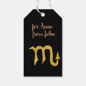 Golden Scorpio Astrology Symbol Custom Cadeaulabel (Achterkant)