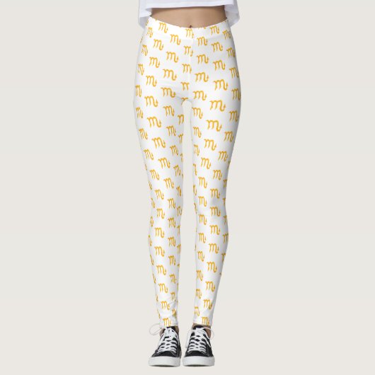 Golden Scorpio Astrology Symbol Custom Leggings (Voorkant)