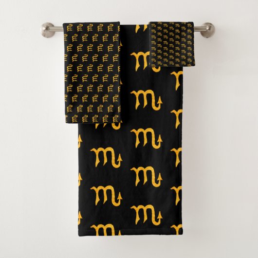 Golden Scorpio Astrology-symbool Bad Handdoek (Insitu)