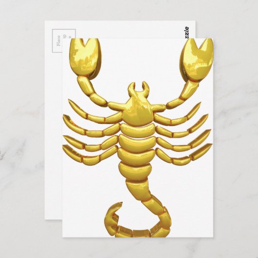 Golden Scorpio Briefkaart (Voorkant / Achterkant)
