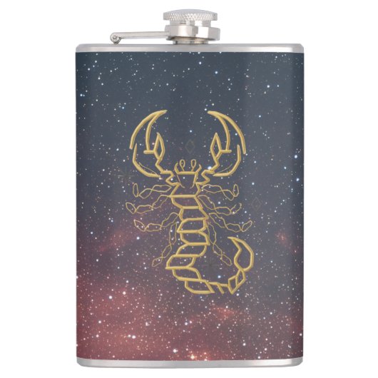 Golden Scorpio Flask Heupfles (Voorkant)
