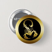 GOLDEN SCORPION RONDE BUTTON 5,7 CM (Voorkant /achterkant)
