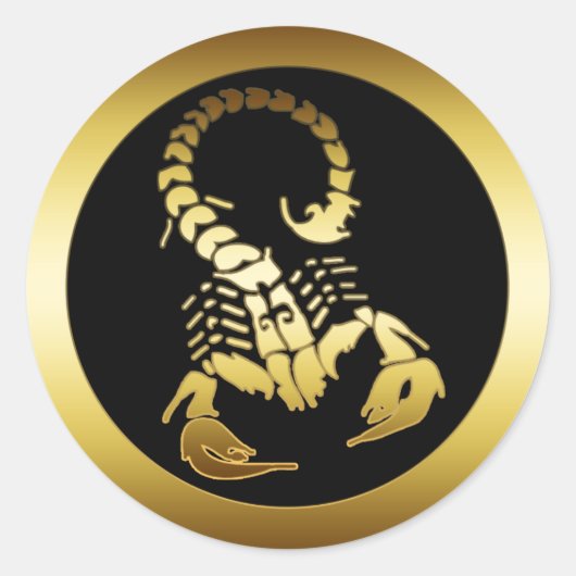GOLDEN SCORPION RONDE STICKER (Voorkant)