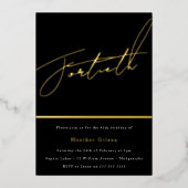 Golden Script 40th Birthday Party Gold Folie Uitnodiging (Voorkant)