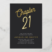 Golden Script Chapter 21 21st Birthday Party Folie Uitnodiging (Voorkant)