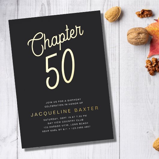 Golden Script Chapter 50 50th Birthday Party Folie Uitnodiging