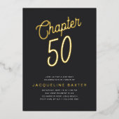 Golden Script Chapter 50 50th Birthday Party Folie Uitnodiging (Voorkant)
