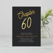Golden Script Chapter 60 60th Birthday Party Folie Uitnodiging (Staand Voorkant)