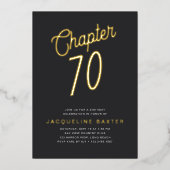 Golden Script Chapter 70 70th Birthday Party Folie Uitnodiging (Voorkant)