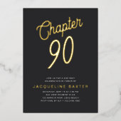 Golden Script Chapter 90 90th Birthday Party Folie Uitnodiging (Voorkant)
