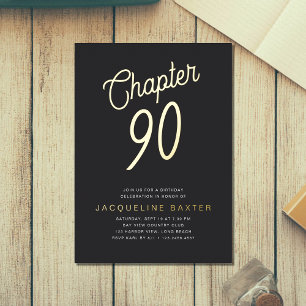 Golden Script Chapter 90 90th Birthday Party Folie Uitnodiging
