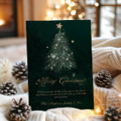 Golden Script Christmas Tree  Feestdagenkaart