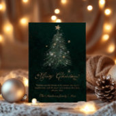 Golden Script Christmas Tree  Feestdagenkaart
