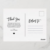 Golden Script | Foto van Elegant Wedding Hartelijk Folie Uitnodiging Briefkaart (Achterkant)