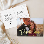 Golden Script | Foto van Elegant Wedding Hartelijk Folie Uitnodiging Briefkaart