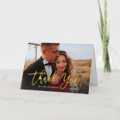 Golden Script | Foto van Elegant Wedding Hartelijk Folie Wenskaart (Voorkant)