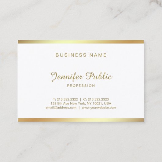 Golden Script-kalligrafie prachtig, modern Visitekaartje (Achterkant)
