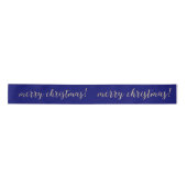 Golden Script Merry Kerstblauwe marine Satijnen Lint (Voorkant)