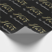 Golden Script Scissors Haarstylist Hair Salon Cadeaupapier (Hoek)