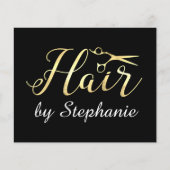 Golden Script Scissors Haarstylist Hair Salon Flyer (Voorkant)