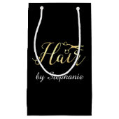 Golden Script Scissors Haarstylist Hair Salon Klein Cadeauzakje (Voorkant)