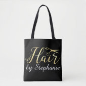 Golden Script Scissors Haarstylist Hair Salon Tote Bag (Voorkant)