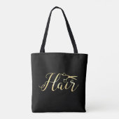 Golden Script Scissors Haarstylist Hair Salon Tote Bag (Achterkant)