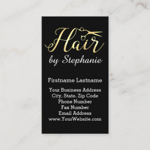 Golden Script Scissors Haarstylist Hair Salon Visitekaartje
