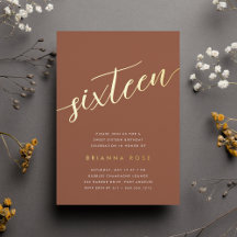 Golden Script Sweet 16 Birthday Party