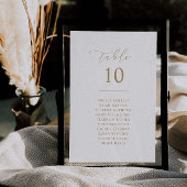 Golden Script Table Number Reception Seating Sign Kaart