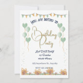 Golden Script verjaardagsfeestje gepersonaliseerd Kaart (Voorkant)