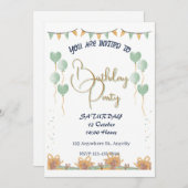 Golden Script verjaardagsfeestje gepersonaliseerd Kaart (Voorkant / Achterkant)