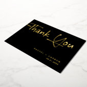 Golden Script Wedding Thank You Real Foil Cards Folie Uitnodiging (Gedraaid)
