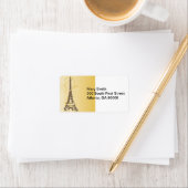 Golden Scroll en Eiffeltoren Etiket (Insitu)