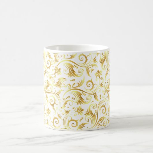 Golden Scroll op White Koffiemok (Center)