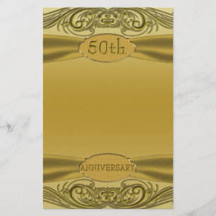 Golden Scrolls 50th Wedding Jubileum Briefpapier