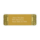 Golden Scrolls 50th Wedding Jubileum Etiket (Voorkant)