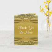 Golden Scrolls 50th Wedding Jubileum Kaart (Gele Bloem)