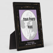 Golden Scrolls op zwart w / Lila Mat - Personalise Fotoplaat (Zijkant)