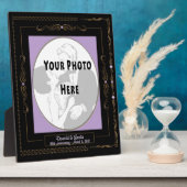 Golden Scrolls op zwart w / Lila Mat - Personalise Fotoplaat (Zijkant)