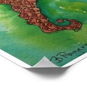 Golden Seahorse 5x7 Poster (Hoek)