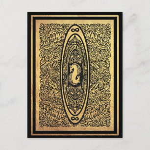 Golden Seahorse Mandala – Infinity Design Briefkaart
